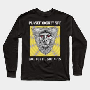 On Planet Monkey nft Collection Not Bored Apes Long Sleeve T-Shirt